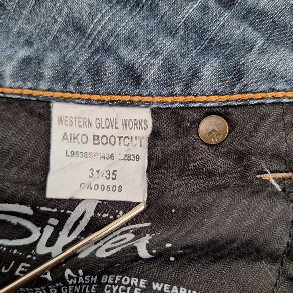 (31x32) Y2K Silver Jeans , Aiko low-rise bootcut flare , Vintage bell bottoms - Picture 9 of 16